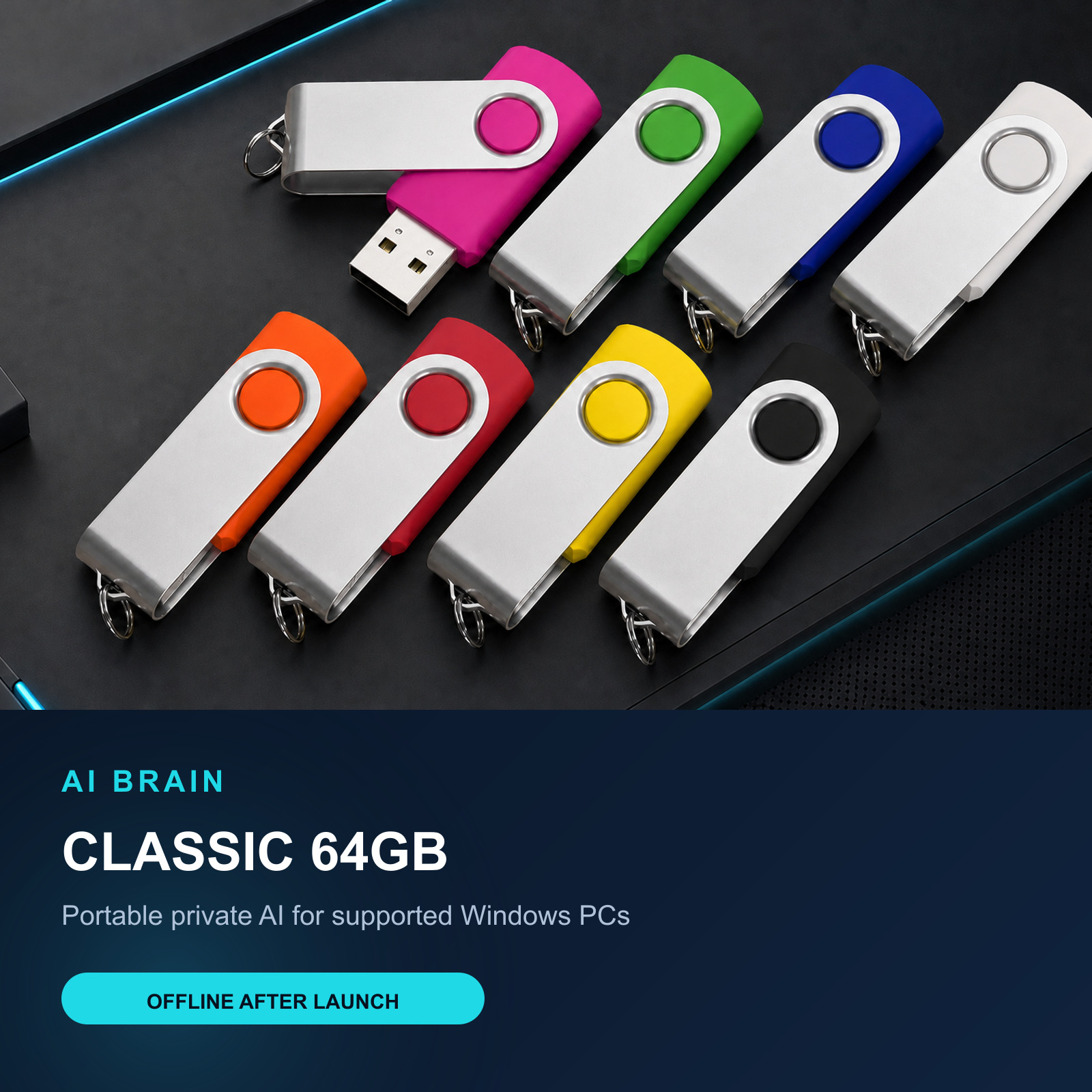 Unbranded AI Brain USB color options